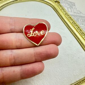 Vintage Jewelry Love Heart Brooch Red Heart Love Pin
